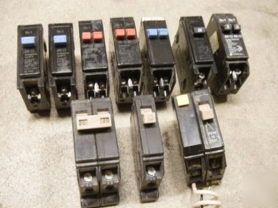10 cutler hammer west ch br brd gfi tandem breaker lot