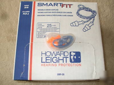 25 smart fit reusable corded earplugs + case NRR25 
