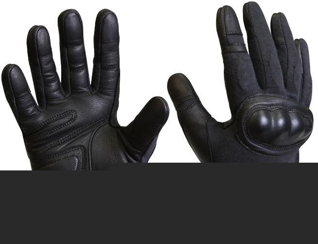 Black kevlar hand knuckle tactical gloves md