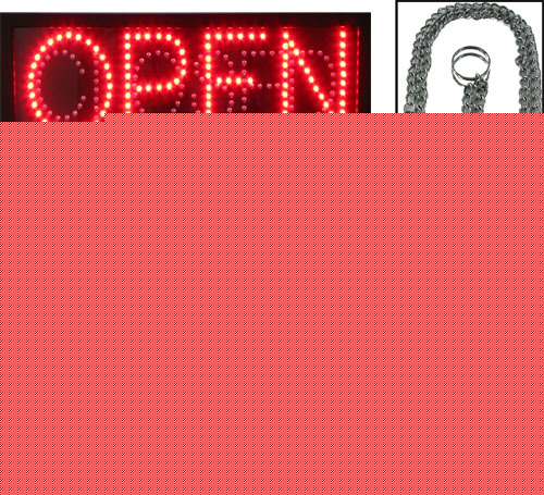 Led open closed sign motion mode 2 signs in one