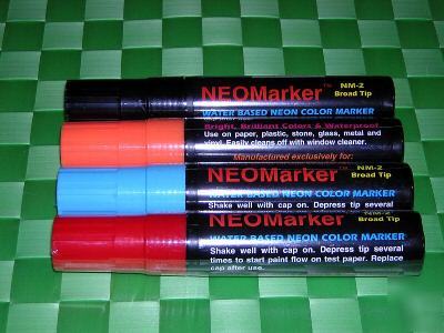 Semi permanent car dealer neon markers 4 pk