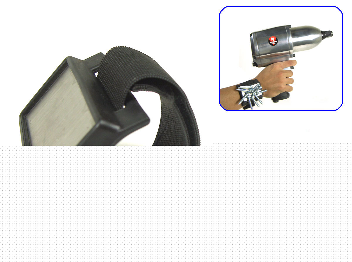Velcro closure magnetic tool hand wrist band screw hold