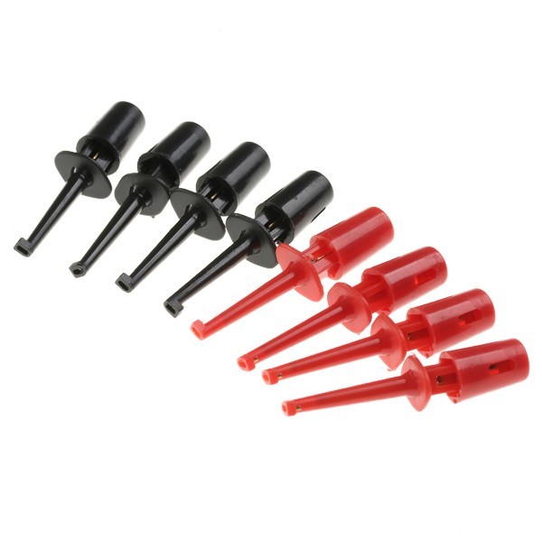 8 red black pomona ic grabber tester connector clips