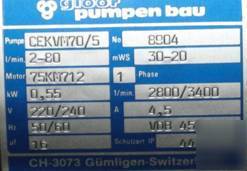 New - gloor pump p/n CEKVM70/5