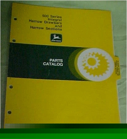 Parts catalog john deere 500 series int. harrow drawbar