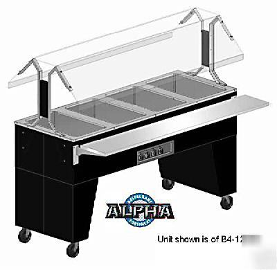 Supreme metal blk elec buffet table-4 wells-free ship