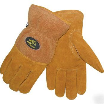 Fuzzy hand hb polar fleece and pigskin winter glove l