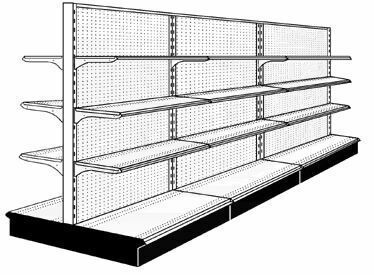 Gondola store island shelving used lozier display