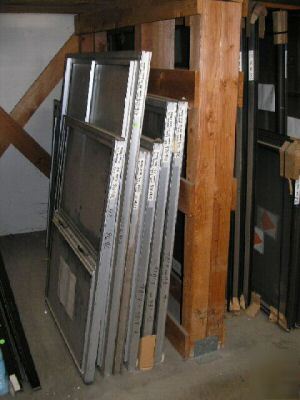 Lot of 7 windows aluminum block frame satin finish