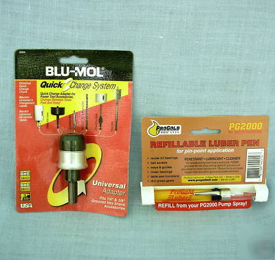 New blu-mol hole saw universal adapter 6564 + luber pen