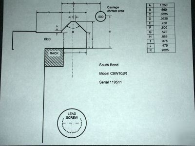 New graduated lathe carriage stop logan south bend