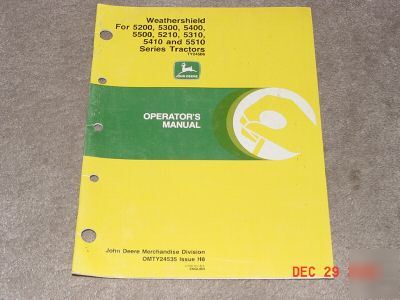 John deere 5000 series tractor weathershield manual