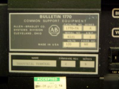 Allen bradley 1770-ta industrial terminal w/keyboard