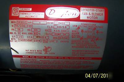 Dayton blower 10 5/8