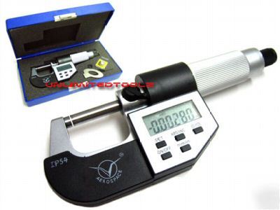 Digital electronic micrometer 0-1 w/ large lcd display
