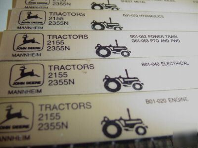 John deere 2155, 2355N tractor parts microfiche jd 