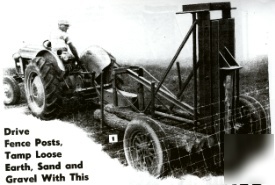 Plans build hydraulic post driver and posthole auger