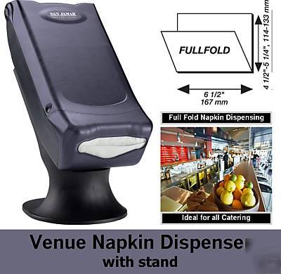 Transparent black napkin dispenser with stand 