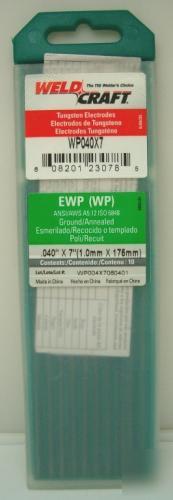 Weldcraft tungsten electrodes green pure .040