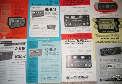 18 original hammarlund brochures hq-180, hq-215, etc.