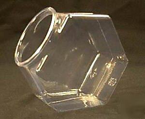 20 - 4 x 6 hexagon shaped plastic jars - free ship