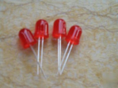 50PCS 10MM red diffused led lamp
