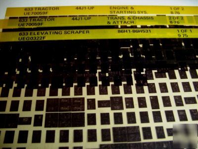 Caterpillar 633 tractor & scraper catalog microfiche