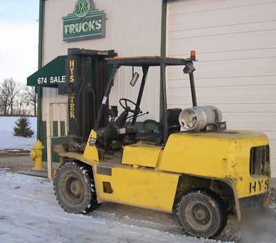 Hyster H100XL 10000LB 3 stage side shift lp forklift