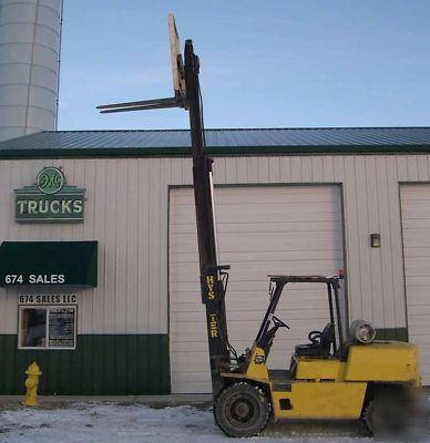 Hyster H100XL 10000LB 3 stage side shift lp forklift