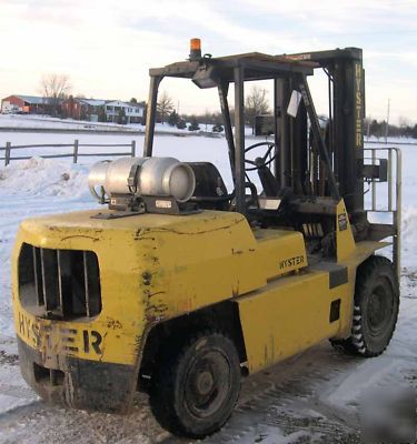 Hyster H100XL 10000LB 3 stage side shift lp forklift