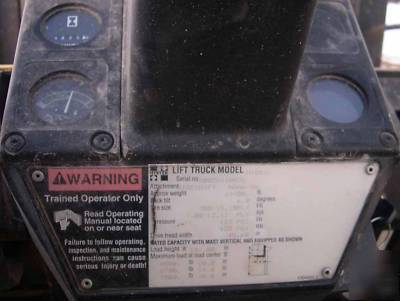 Hyster H100XL 10000LB 3 stage side shift lp forklift