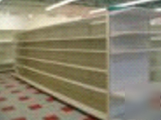 Lozier gondola shelving used white store fixtures 