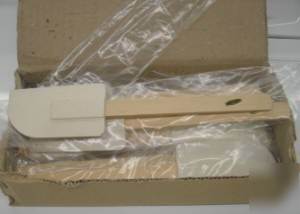 New 12 brand wood handle spatulas rubber tips