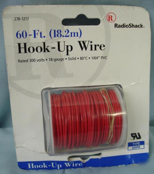 New 60 foot hookup wire 300 volt 18 gauge red wiring 