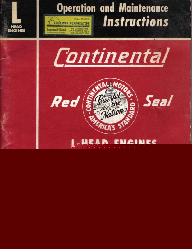 *original* continental l head engine manual 