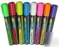 Neon glass markers 8 pk assortment liquid chalk chisel