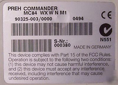 Preh commander mc 84WX programmable keyboard (pos)