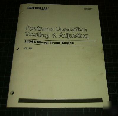 Cat caterpillar 3406E testing & adjusting manual book