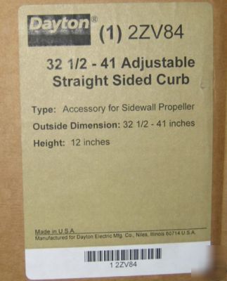 Dayton adjustable width roof curb 2ZV84 non-ventilated