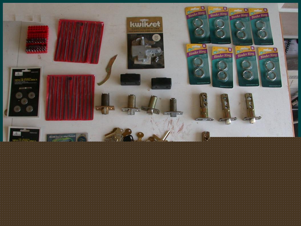 Locksmith parts tools blanks and more