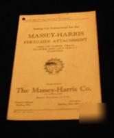 Massey harris fertilizer attachment power drive runner
