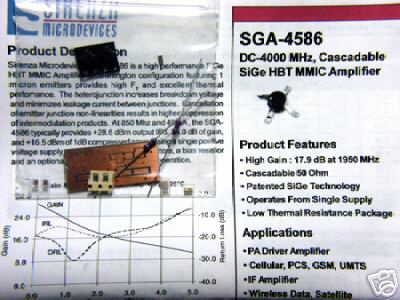 New mmic SGA4586 low noise rf amp kit with pcb