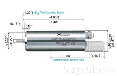 Nsk nakanishi air bearing spindle abs-1600 1.57