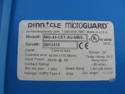 Pinnacle micro guard light curtain safety system