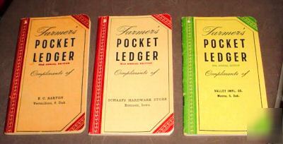 3 john deere pocket ledgers/iowa south dakota