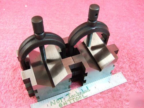 Brown&sharpe 750 b matched pair v-block hardened mint 