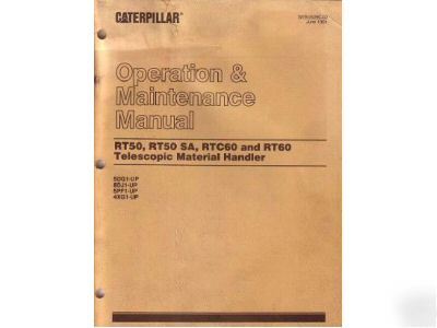 Cat RT50 sa RTC60 RT60 handler maintenance manual