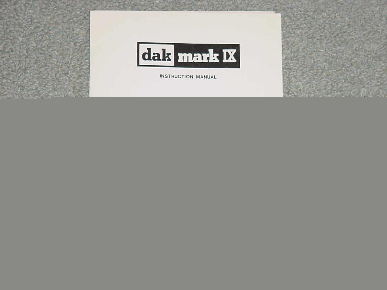 Dak mark-9 instruction manual and documentation on cd