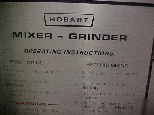 Hobart mixer meat grinder model 4346-low 