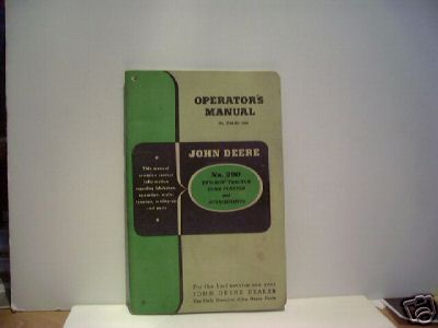 John deere 1952 no. 290 two-row tractor corn planter